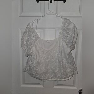 Nordstrom brand white lace baby tee